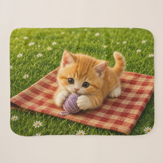 Schattig Kitten Sherpa Deken (Voorkant (horizontaal))