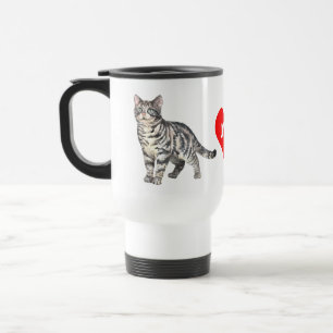 Schattig Kitten Tabby Tijger Gekke Kat Vrouw Kitty Reisbeker