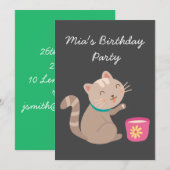 Schattig kitten theekopje meisje verjaardag theefe kaart (Voorkant / Achterkant)