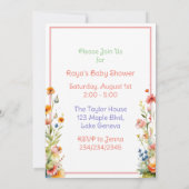 Schattig kitten thema meisje Baby shower Kaart (Achterkant)