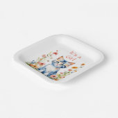 Schattig kitten thema meisje Baby shower Papieren Bordje (Gebogen)