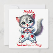 Schattig Kitten - Valentijnsdag Kaart (Voorkant)
