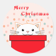 Schattig Kitten Verbergt Zich Achter Kerstcadeau D