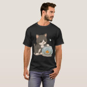 Schattig Kitten & Visvriend T-shirt (Voorkant volledig)
