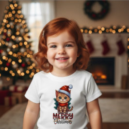 Schattig Kitten Vrolijk Kerstmis Peuter Vakantie K