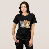 Schattig Kittens Duo Tri-Blend Shirt (Voorkant volledig)