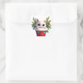 ❄️ Schattig Kittens Kerstkous Kijken 🐾 Vierkante Sticker (Tas)