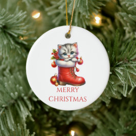 Schattig Kittens Kerstmis Keramisch Ornament