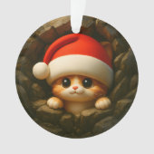 Schattig Kittens Tweezijdige Kerst  Ornament (voorkant)