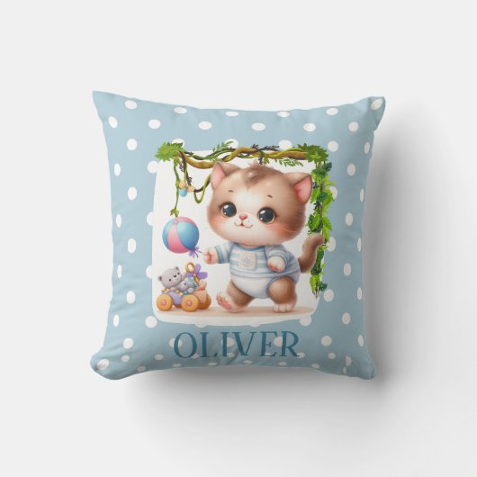 Schattig Kittenspolkadot Elegant Kussen (Voorkant)