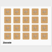 Schattig Kittiegezicht Vierkante Sticker (Vel)