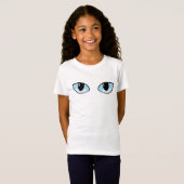 Schattig Kitty Gezicht Kat Blauwe Ogen T-shirt (Voorkant volledig)