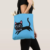 Schattig Kitty Kat met Vis Tote Bag (Dichtbij)