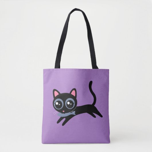 Schattig Kitty Kat met Vis Tote Bag (Voorkant)