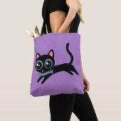 Schattig Kitty Kat met Vis Tote Bag (Dichtbij)