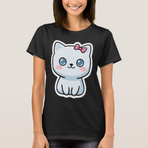 Schattig Kitty Team Cute Kat met Roze Strik T-shirt