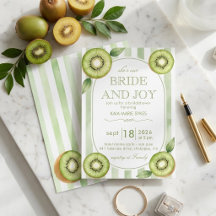 Schattig Kiwi Fruit Salie Groen Gestreept Bruidsfe