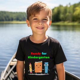 Schattig Klaar voor Kleuterschool Schoolboek Donke T-shirt