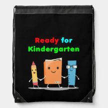 Schattig Klaar voor Kleuterschool Schoolboek Donke