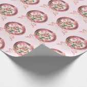 Schattig Klassiek Roze Rococo Meisje Rozen Boog Sc Cadeaupapier (Hoek)