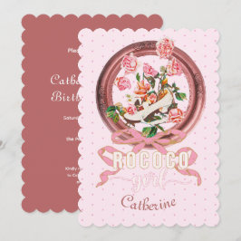 Schattig Klassiek Roze Rococo Meisje Rozen Boog Sc Kaart