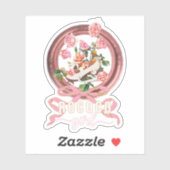 Schattig Klassiek Roze Rococo Meisje Rozen Boog Sc Sticker (Vel)