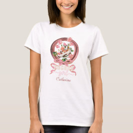 Schattig Klassiek Roze Rococo Meisje Rozen Boog Sc T-shirt