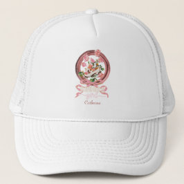 Schattig klassiek roze rococomeisje rozen boog sch trucker pet