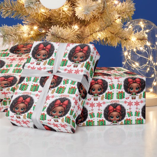 Schattig Klein Afro Kerst Elfje Cadeaupapier (Feestdagen)