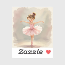 Schattig Klein Balletmeisje in Roze Tutu Sticker