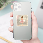 Schattig Klein Balletmeisje in Roze Tutu Sticker (Telefoon)