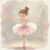 Schattig Klein Balletmeisje in Roze Tutu Sticker (Voorkant)