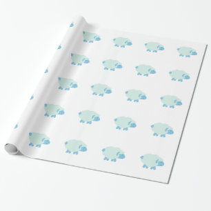 Schattig Klein Blauw Lam Cadeaupapier