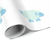 Schattig Klein Blauw Lam Cadeaupapier (Rol Hoek)