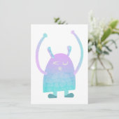 Schattig Klein Blauw Monster Aankondiging (Staand voorkant)