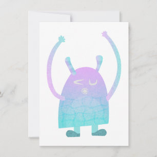 Schattig Klein Blauw Monster Aankondiging