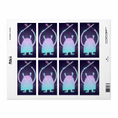 Schattig Klein Blauw Monster Etiket (Full Sheet)