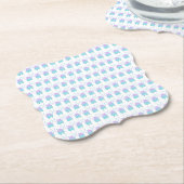 Schattig Klein Blauw Monster Kartonnen Onderzetters (Gekanteld)