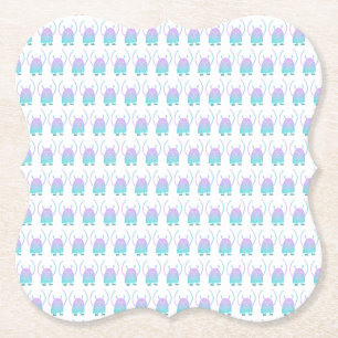Schattig Klein Blauw Monster Kartonnen Onderzetters