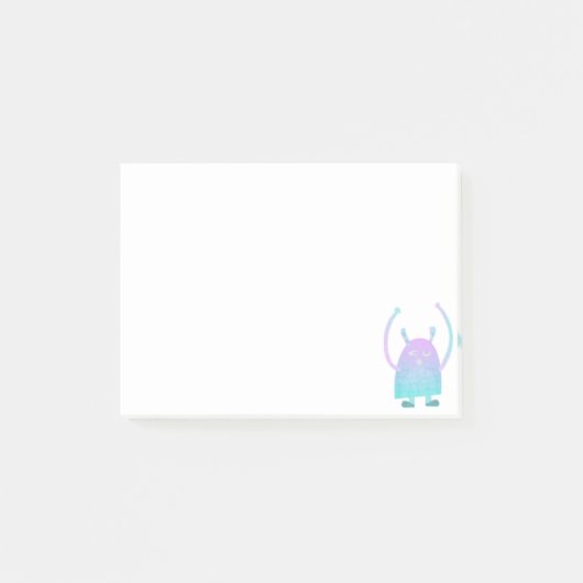 Schattig Klein Blauw Monster Post-it® Notes (Voorkant)