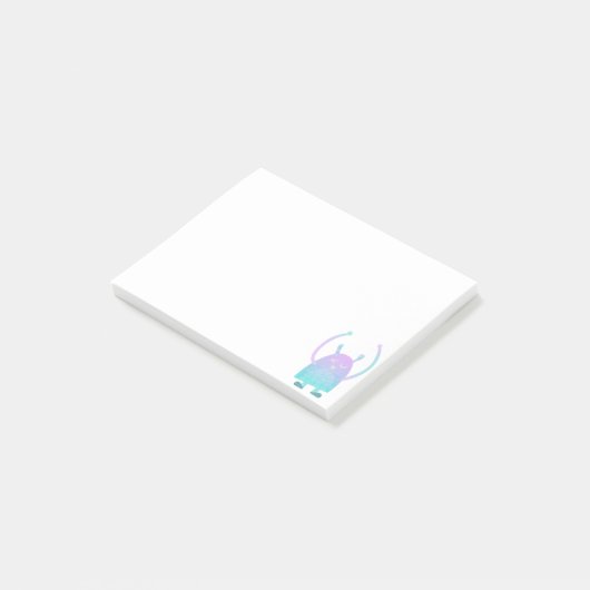 Schattig Klein Blauw Monster Post-it® Notes (Schuin)