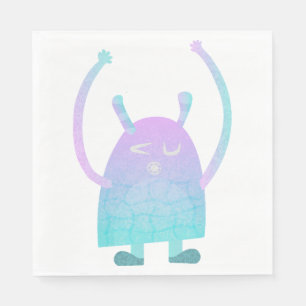 Schattig Klein Blauw Monster Servet