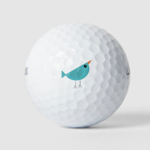 Schattig klein blauw vogeltje golfballen