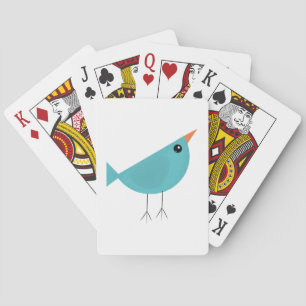Schattig klein blauw vogeltje pokerkaarten