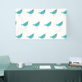 Schattig klein blauw vogeltje spandoek (Beurs)
