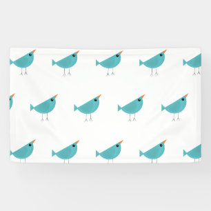 Schattig klein blauw vogeltje spandoek