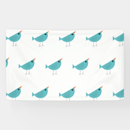 Schattig klein blauw vogeltje spandoek (Horizontaal)