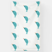 Schattig klein blauw vogeltje spandoek (Verticaal)
