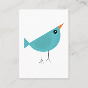 Schattig klein blauw vogeltje visitekaartje