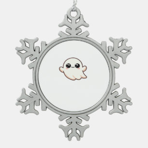 Schattig Klein Boe Basis Schoon Tin Sneeuwvlok Ornament